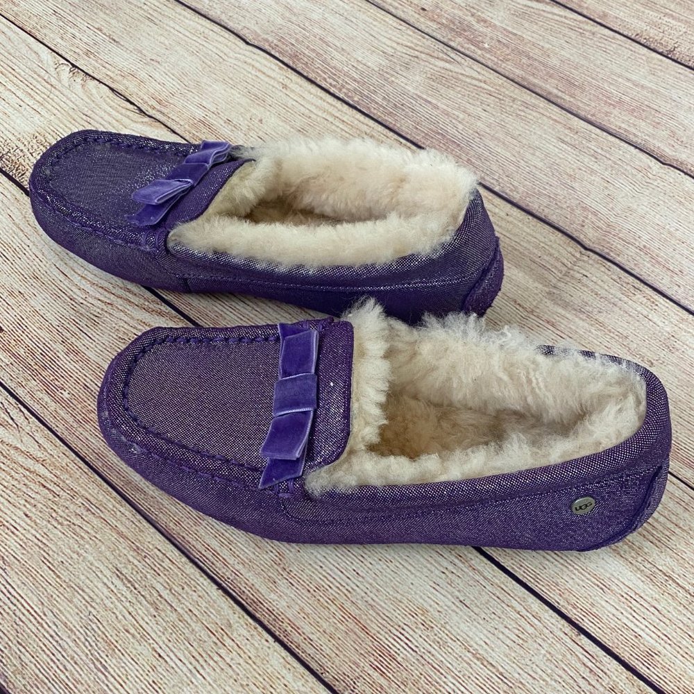Ugg Petunia Metallic Annmarie Slippers Purple